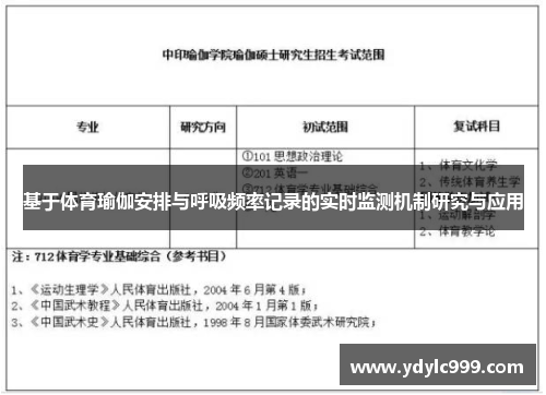 基于体育瑜伽安排与呼吸频率记录的实时监测机制研究与应用